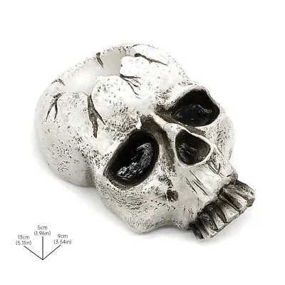 Resin Skull Candle Holder Candlestick Statue Halloween Decor Home • £13.99