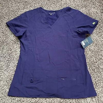 MED COUTURE Activate Scrub Top Style 8416 Plum Purple Women’s Size LARGE • $14.99