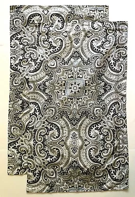 2 Nicole Miller KING Pillow Shams Blue Gray White Paisley 20x36 • $26.99