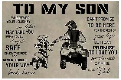 $22.95 • Buy ATV DAD And Dirt Bike To My Son Poster Home Wall Art Print Decor Bedroom
