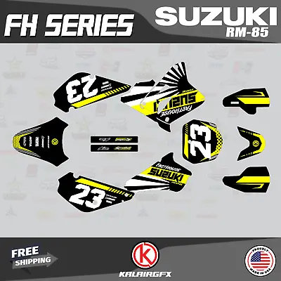 $49.99 • Buy Graphics Decal Kit For Suzuki RM85 (2001-2023) RM 85 FH Series- Yellow