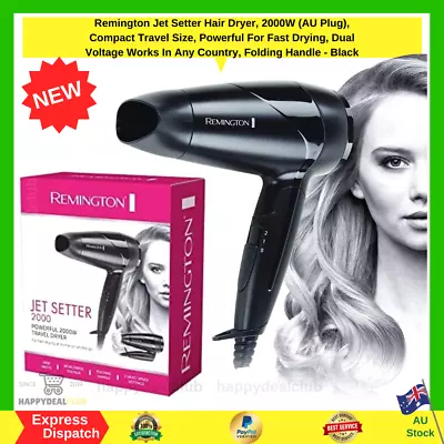 Remington Jet Setter Hair Dryer 2000W (AU Plug) Compact Travel Size Powerful  • $24.50