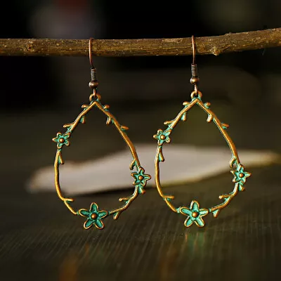 Women Boho Peacock Pearl Drop Earrings Pendant Gold Gyspy Bell Indian Earrings • $2.85