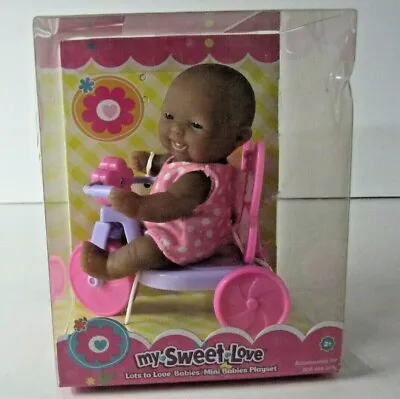 My Sweet Love Lots To Love Babies Playset 5  Doll & Mini Tricycle Black New • $16.34