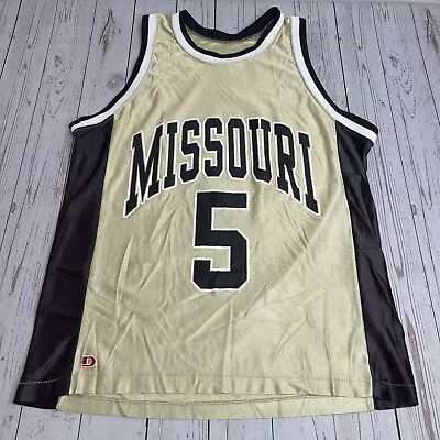 Vintage Mizzou Missouri Tigers Throwback Basketball Jersey #5 Mens Size Large • $39.95