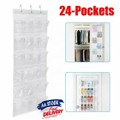 $18.96 • Buy 24 Pockets Door Hanging Bag Shoe Rack Hanger Holder Storage Organizer Pouch NEW