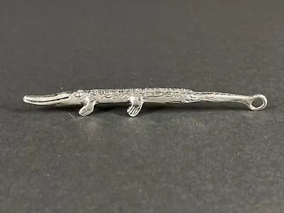 Vintage Sterling Native American Crocodile Alligator 3D Pendant • $149.99