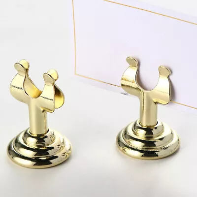 Metal Place Card Holder 3pcs Table Number Stand U Shape Gold-BY • £10.87
