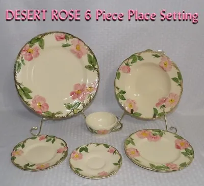 VINTAGE Franciscan DESERT ROSE ~6 PIECE Place Setting~ California U.S.A. #9 • $30