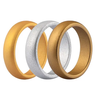 Medical Grade Silicone Wedding Ring Rubber Bands Sport Finger Ring 5.7mm Width • $2.99