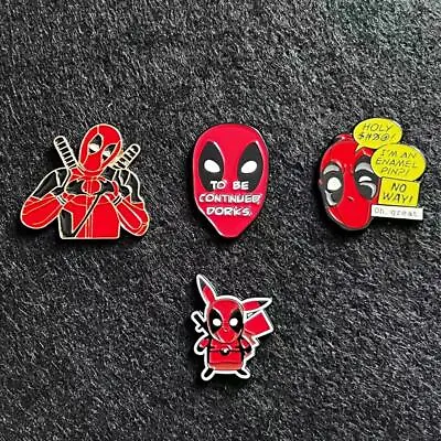 4pcs Deadpool Enamel Pins Movie Metal Badges Set For Clothes Lapel Backpack Hat • $9.90