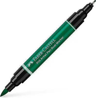 Faber-Castell PITT Artist Pen Dual Marker Dark Phtahlo Green (264) • £5.67