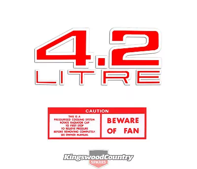 Holden HJ LH V8 - 4.2 Litre - Engine Air Cleaner Decal Kit +Beware Of Fan • $34.95