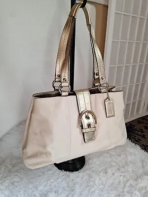Coach SOHO East West Leather Carryall Satchel Tote Bag F18751  • $25