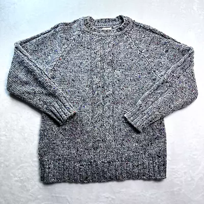 Vintage LL Bean Sweater Sz 40 Chunky Cable Knit Donegal 100% Pure New Irish Wool • $65.99