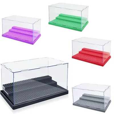 3 Steps Acrylic Display Case For Brick Minifigures Building Blocks Box Storage • £13.59