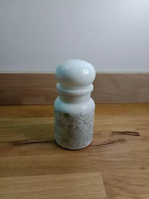 Vintage 70s White Milk Glass Opaline Apothecary Bubble Lid Storage Jar BELGIUM • £8