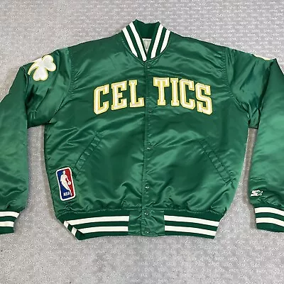 Vintage  Starter Boston Celtics NBA Satin Jacket Men’s L Green USA • $170