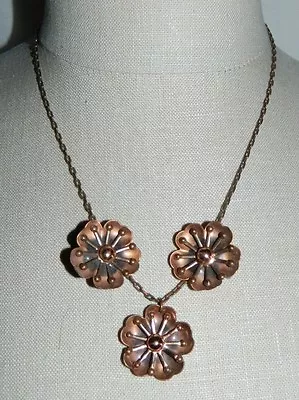 VTG MATISSE RENOIR Signed  LEILANI  Design Copper Demi Parure Set • $110