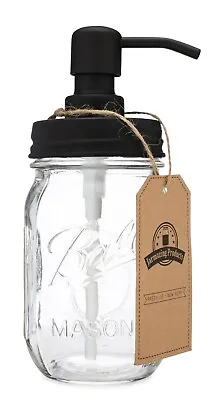 Classic Farmhouse Mason Jar Soap Dispenser - Black • $17.95