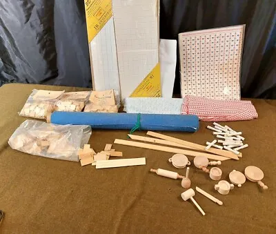 $36.90 • Buy Dollhouse Construction Material MIXED LOT Carpet Roof Shingles Kitchenware Etc.