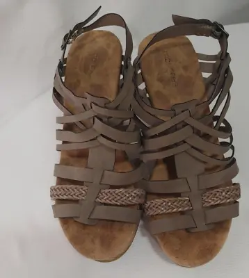 Maurices Tan Strappy Wedge Sandals Size 8.5 • $19.99