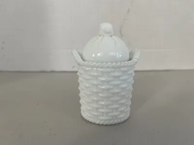 White Milky Ceramic Pottery Fruit Basket Mini 3.5” Cookie Jar • $14.95