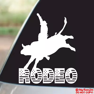 Rodeo Bucking Bull Rider Riding Cowboy Sport Vinyl Decal Sticker Car Window Jdm • $2.99