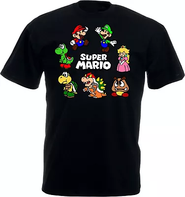 Super Mario T-shirt Super Mario Characters Shirt Unisex Adults Kids Tee Top • £10.99