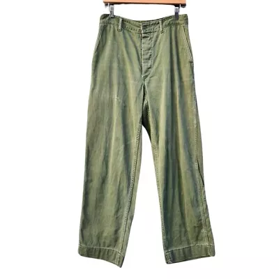 Vintage 40s HBT Cargo PantsSize 32x31 USMC Army Herringbone Trousers WW2 40s  • $325