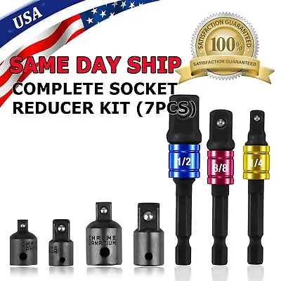 7-pack 3/8  To 1/4  1/2 Inch Drive Ratchet SOCKET ADAPTER REDUCER Air Impact Set • $8.99