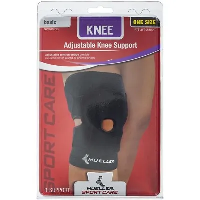 Mueller Sport Care Adjustable Tension Straps Knee Support One Size Black NEW • £15.19