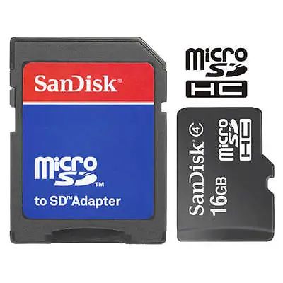 SanDisk 16GB MicroSD Micro SDHC TF Flash Class 4 Memory Card 16G With SD Adapter • $7.25