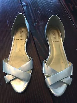 J. Crew Women’s Silver Sandals Size 8.5 Made In Italy • $8.50