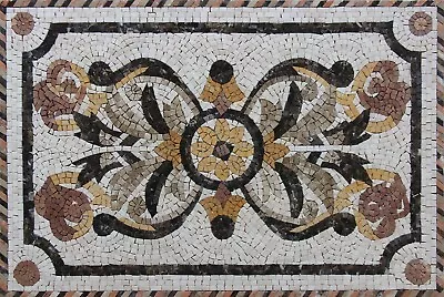 Mosaic Marble Floral Pattern GEOMETRICAL Art Design 36x24 Inches • $351