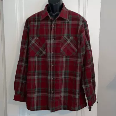 John Blair Maroon Plaid Shirt Jacket • $30