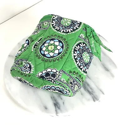 Vera Bradley Cupcakes Green Oval Cosmetic Make-up Bag FLAW • $4.49