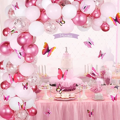 $14.24 • Buy 117x Balloons Arch Kit Balloons Garland Birthday Wedding Party Butterflies Decor