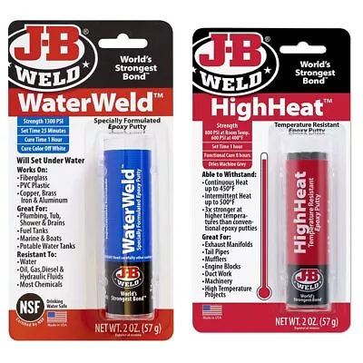 JB Weld Jb8277 Waterweld Under Water Adhesives Off White 2 Oz 1 Pack & 8297 H • £32.80