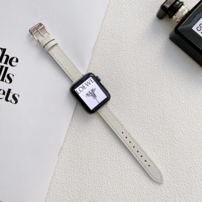 $17.99 • Buy Apple Watch Band Series 7 SE 6 5 4 3 2 1 Genuine Leather Strap IWatch Band 41/45