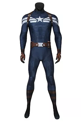 The Winter Soldier Captain Steve Printed Jumpsuit Costume Cosplay Halloween • $138.17