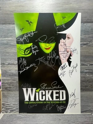 $242 • Buy Wicked, Cast Signed, Broadway Window Card/poster