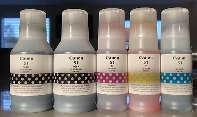 Genuine Canon GI-51 CMYK Ink Bottles For Pixma G1520 G3560 G2570 G4570 • £40