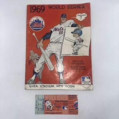 1969 World Series Ticket NY Miracle Mets Game 5 Nolan Ryan W/program (Flaw) READ • $280