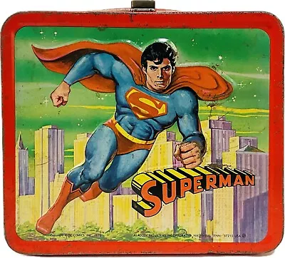DC Comics Superman Metal Lunchbox Vintage 1978 Aladdin Industries Lois Lane • $50