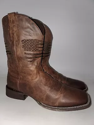 Ariat Circuit Patriot Brown Leather Cowboy Boots  Men's 13d • $59.99