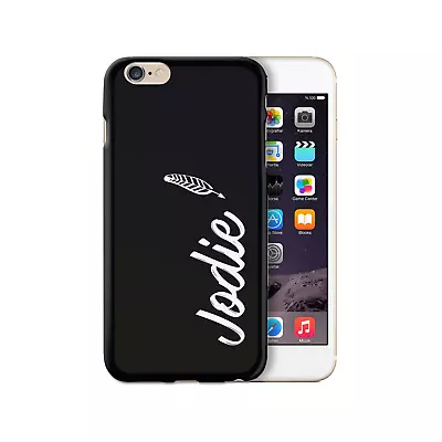 $16.94 • Buy Hairyworm Personalised White Feather Name On Black Silicone Gel Phone Case