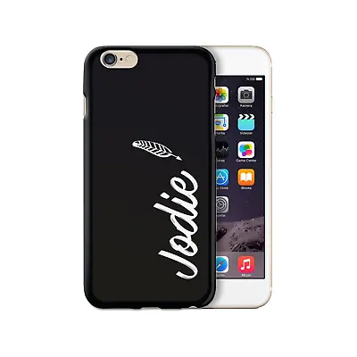 Hairyworm Personalised White Feather Name On Black Silicone Gel Phone Case • $34.94