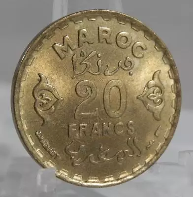 Morocco AH 1371 1951 20 Francs Lustrous AU/BU Coin C1753 • $8.99