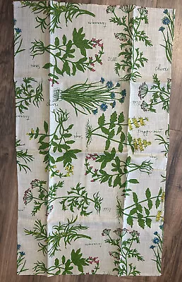 Vintage 1950's Linen Vera Neumann Variety Of Herbs Kitchen Towel 16 X29  EUC! • $49.99